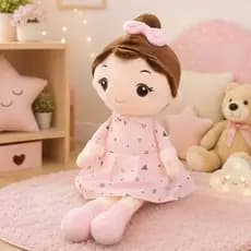 Boneca de pelúcia infantil macia 45cm