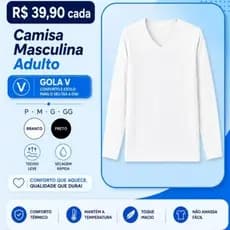 Camisa térmica Masculina peluciada alta qualidade