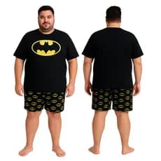 Pijama Masculino Plus Size Estampado Verão Confortável Tamanho Grande – Shorts e Camiseta