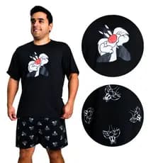 Pijama Masculino Short Curto Camisa Manga Curta Verão Dia dos Pais Premium