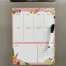 Planner Magnético Lousa Lembrete Imã Geladeira Porta Recados Anotação Semanal Mensal