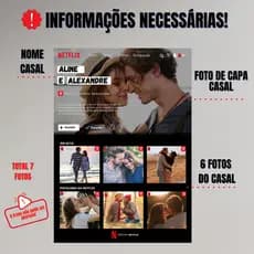 Quadro Placa Netflix Namorix Personalizado Quadro de Casal Dia dos Namorados