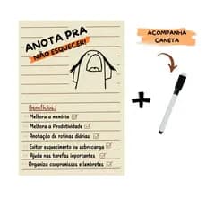 Lousa de Geladeira Magnética Divertida Recados - mini Planner Semanal Bloco de Anotação imã + Caneta