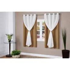 Cortina Oxford  c/ voil 2,20 x 1,40 para sala quarto e cozinha