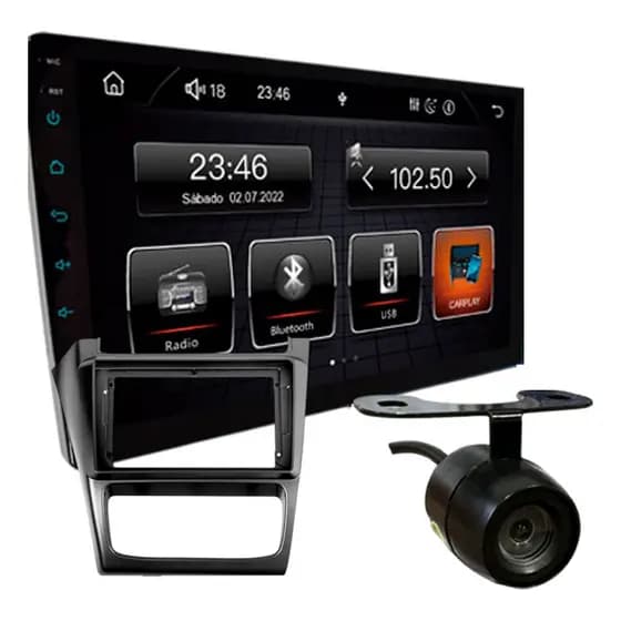 KIT CENTRAL MULTIMIDIA ROADSTAR 9 POL RS7009BR SLIM CARPLAY SPACEFOX 2014 A 2020