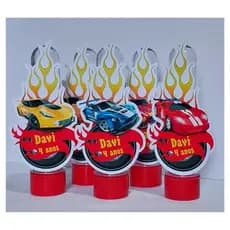 Tubetes Personalizados 3d Hot Wheels -Tubete para lembrancinhas, decoração, festas e aniversários