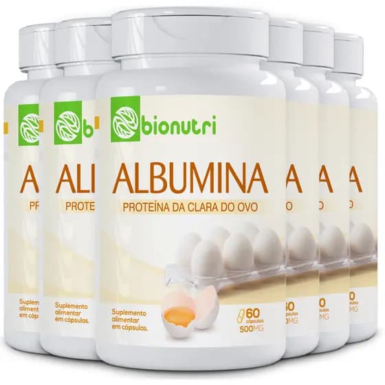 Kit 6x Suplemento Albumina 500mg (60 Cápsulas) - Bionutri