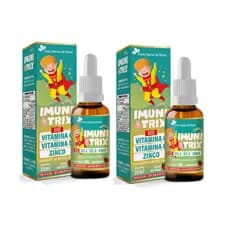 Kit 2x ImuniTrix Kids Morango - Vitamina C + Zinco + Vitamina D3 - 30ml - Flora Nativa do Brasil