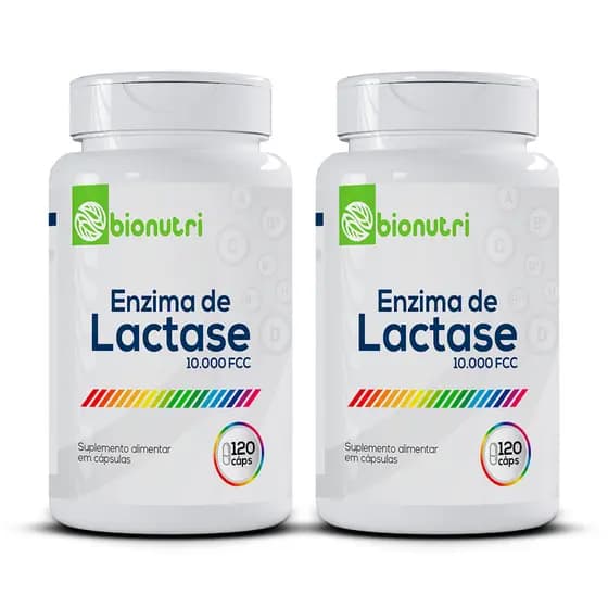 Kit 2x Lactoze Enzima Lactase 120 Cápsulas 500mg Bionutri Para Intolerância a Lactose