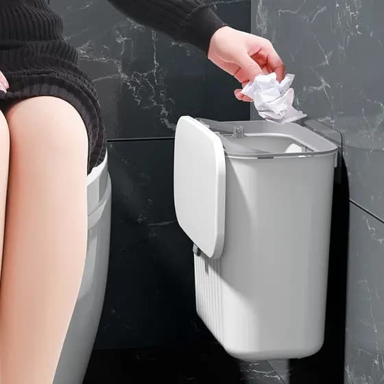 Lixo Criativo Multipurpose, Lata de lixo montada na parede, Deslizando a tampa sem dobra, Cozinha Vertical Can