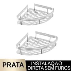 Kit 2 Suporte para Shampoo Prateleira De Banheiro De Liga De Alumínio, Organizador De Armazenamento De Cozinha
