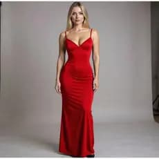 Vestido longo feminino suplex decote para festas eventos baladas formatura casamento vestido elegante moda 2026 chique