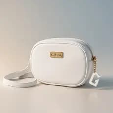 Bolsa Feminina Guara Bags Oval Transversal com Pingente Charme