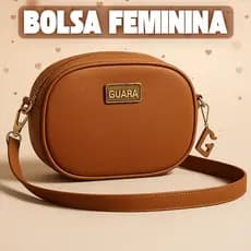 Bolsa Feminina Oval Guara Bags Transversal Pequena Luxo Blogueira