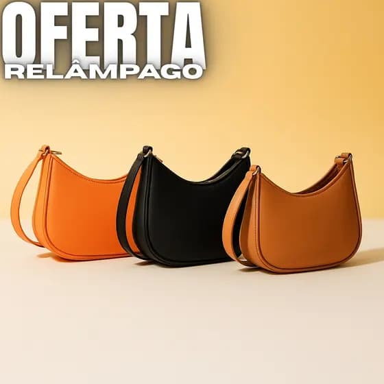 Bolsa Meia Lua Feminina Pequena De Ombro Ou Mão Ideal Para Blogueira