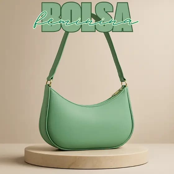 Bolsa Feminina Meia Lua Lisa Minimalista Casual Moderna Para O Cotidiano