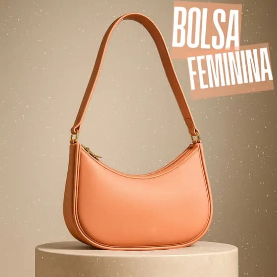 Bolsa Meia Lua Feminina Casual Estilosa Lisa Moderna Para O Dia A Dia - Oferta Relâmpago