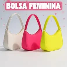 Bolsa Meia Lua Feminina Estilo Baguete Casual Pequena Moderna E Estilosa