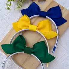 Tiara Infantil Menina Brasil Colorida Copa do Mundo Fantasia Criança Arquinho Laço