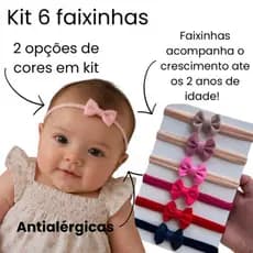 Kit 6 Faixinhas de Bebe Faixinhas meia de Seda Laço Kit Laços Menina Maternidade Newborn