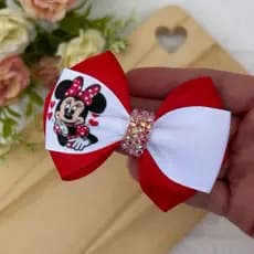 Laço Minnie Vermelha Laço Disney laço temático Minnie no bico de pato