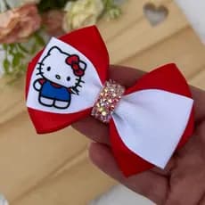 Laço Hello Kitty Vermelha Laço infantil Menina Laço Hello
