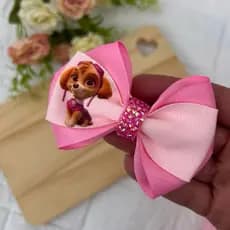 Laço SKY Laço Patrulha Canina Infantil Menina Laço Rosa no bico de pato Laço