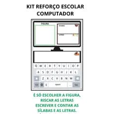 Prancha Educativa – Teclado de Computador com Figuras e Escrita