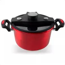 Panela Grande Caçarola Cerâmica Fechamento Externo Premium Tampa De Vidro Temperado Resistente Cozinha Semi Pressão