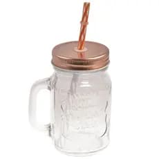 Caneca Jarrinha De Vidro Rose Gold Vintage E Frutas Para Drinks