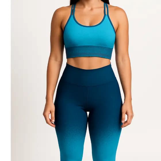 Conjunto Degradê Academia Fitness Legging Cintura Alta