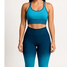 Conjunto Degradê Academia Fitness Legging Cintura Alta