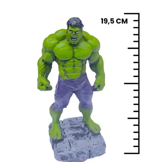 Boneco Action Figure Hulk Vingadores Marvel Estátua 19cm Resina Colecionável Decoração Prateleira ou Setup Gamer