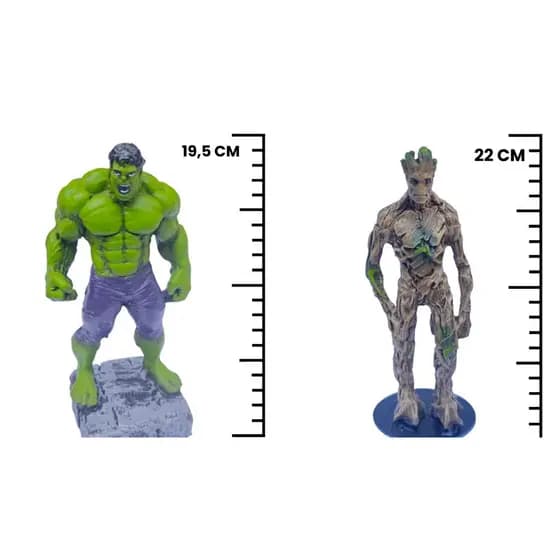Kit Hulk + Groot – Figuras Decorativas Geek Presente para Colecionadores - ENVIO RÁPIDO!!!