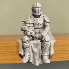 Mestre Grogu Baby Yoda e Mandalorian Estátua Flutuante Star Wars  Action Figure Geek para Prateleira ENVIO RÁPIDO!!!