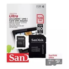 Cartão Micro Sdxc 128gb 80mb/s Class10 Orig Sandisk Ultra