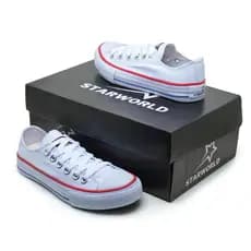 Tênis Cano Baixo Feminino E Masculino Preto Branco Casual Confortável Star World