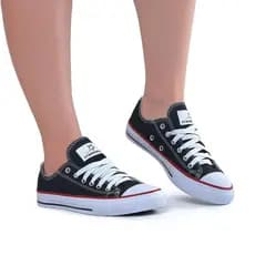 Tênis Masculino Feminino Cano Baixo Confortável Moda Casual Preto Branco Starworld