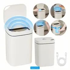 Lixeira Inteligente 12 14 16 Litros USB com Sensor Automático 3 Funções Banheiro Cozinha Escritório
