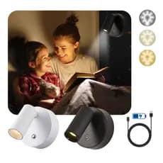 Luminária para Quarto Sem Fio Recarregável LED Arandela de Parede Abajur de Cabeceira
