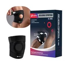 Joelheira de compressão Ortopedica Articulada Apoio Reforçado Proteção Patela Exercício Profissional