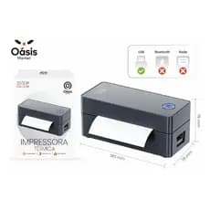 Mini Impressora Etiqueta Correios Codigo Barras 110mm Usb Preto 127/220v