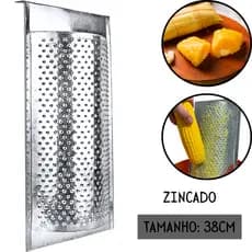 Ralador Grande 38x18cm Zincado Queijo Milho Textura Grossa Não enferruja