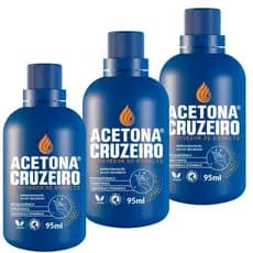 Kit 3 Unidades De Removedor De Esmalte Acetona Cruzeiro 95ml
