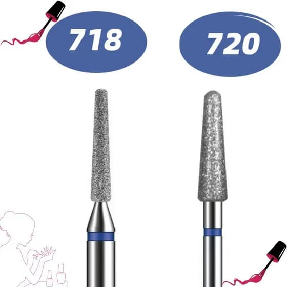 Brocas Diamantada 718 720 Cutícula Unha Motor Kit Brocas