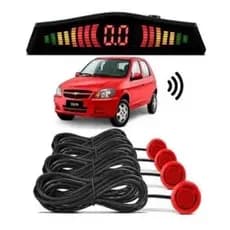 Sensor Estacionamento Ré 4 Sensores Display Vermelho Universal