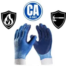 Luva Reforçada Trabalho Pesado Proteção Epi Serviço Obra Ca Térmica Resistente Temperatura Tricotada Multiuso Azul