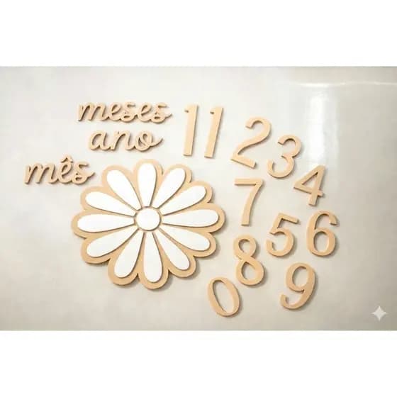 Kit Mesversário Flor 12 Pétalas – Design Exclusivo – 15 Peças