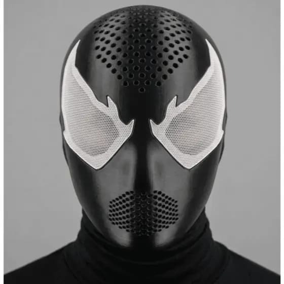 Faceshell homem aranha Symbiote em chamas- mascara cosplay premium