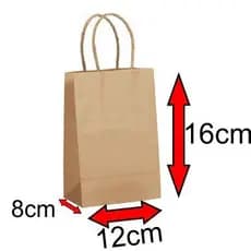 Sacola Papel Kraft Alça 16x08x12 30 unidades Elegância e Sustentabilidade para Suas Compras